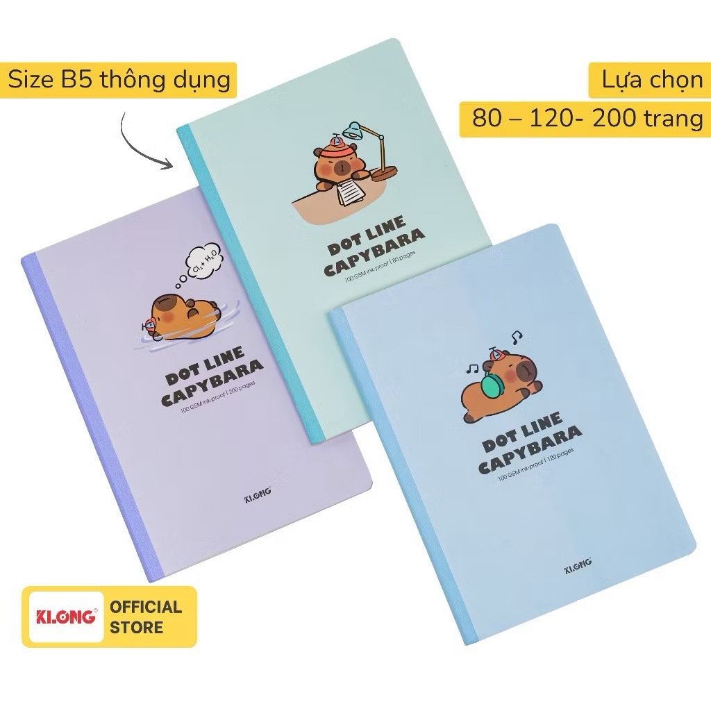 Vở kẻ ngang chấm Capybara B5 - TP830