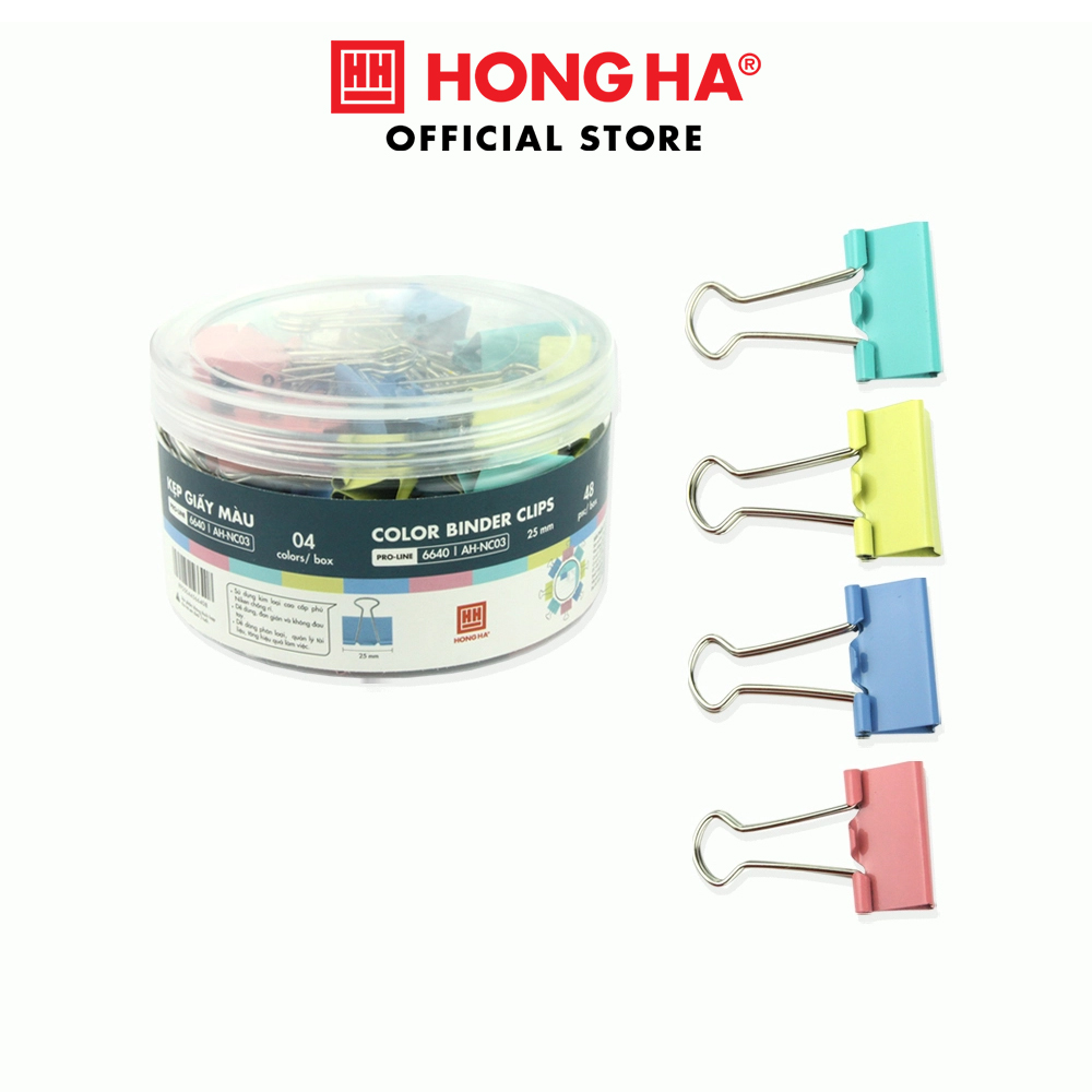 Kẹp bướm màu 19mm - 6639 - Hồng Hà