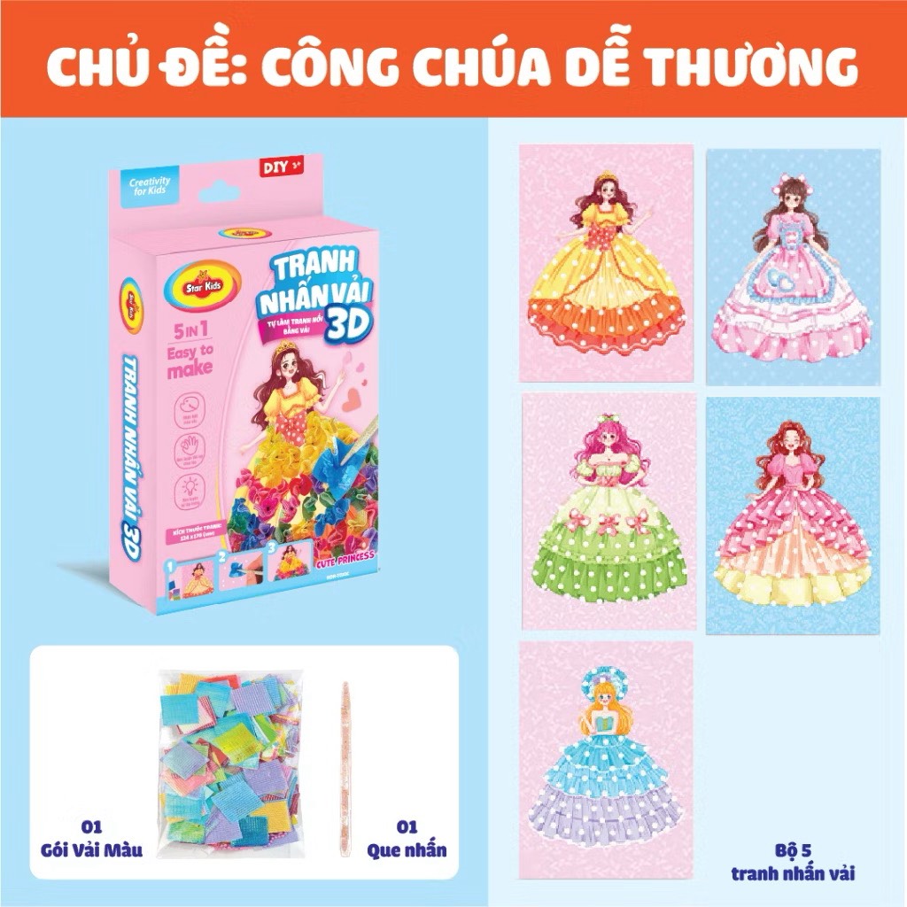 Bộ đồ chơi nhấn vải 3D - R-Star