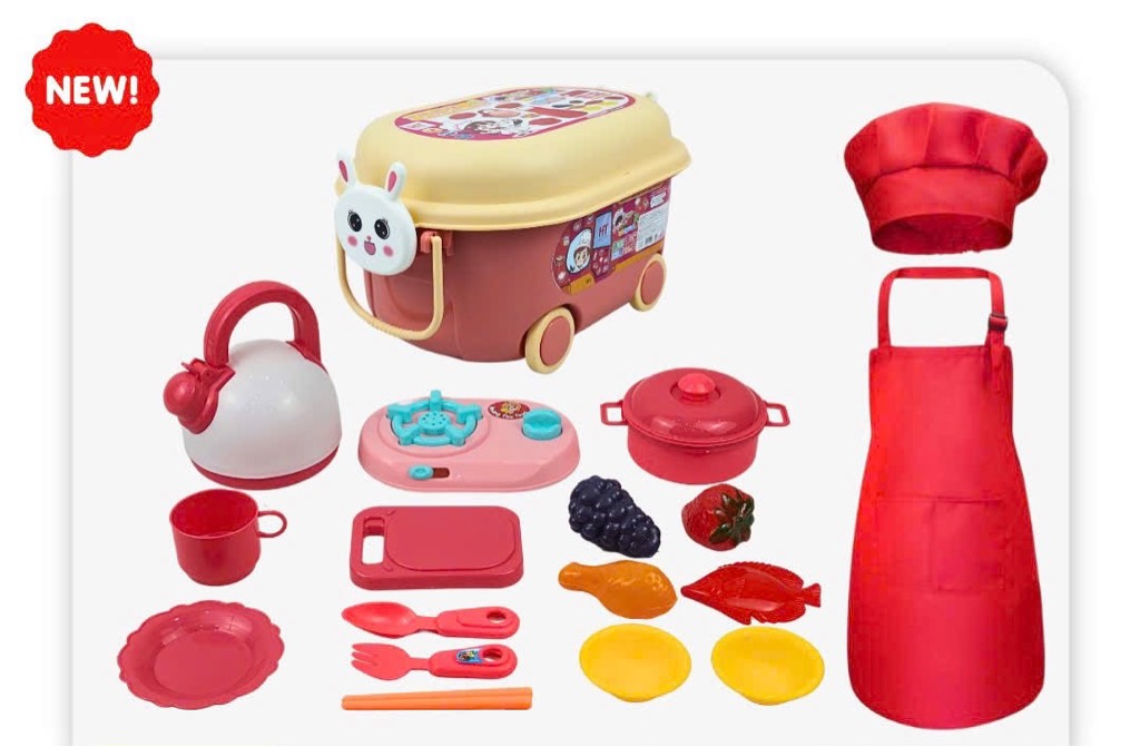 Thùng đồ chơi bếp có tạp về - HT7452