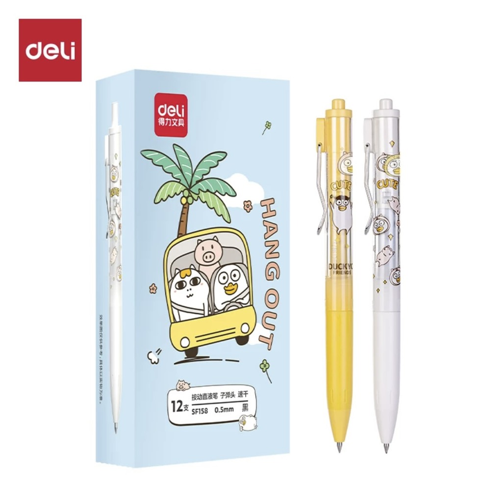 Bút gel 0.5mm mực đen - SF158 - Deli(12C/H)