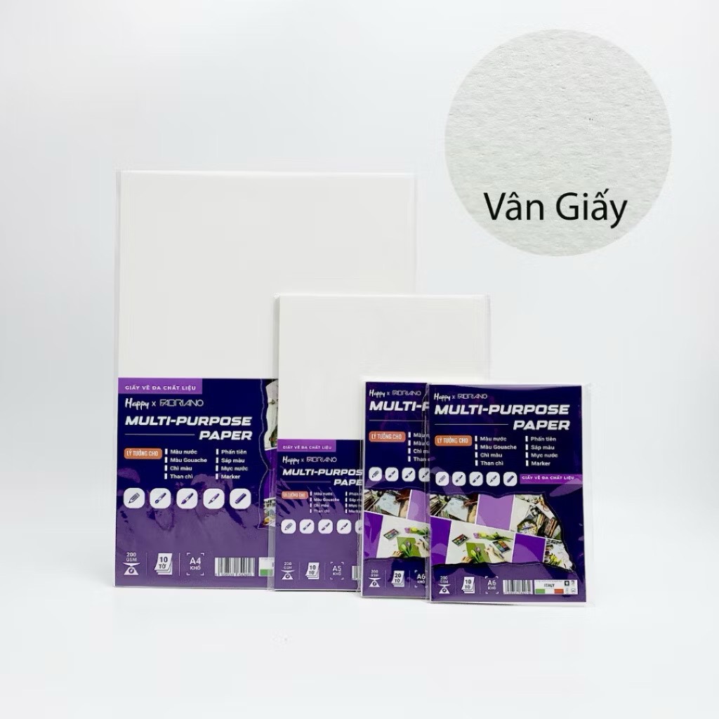 Giấy vẽ màu nước A5(10T/X)-Happy Mix