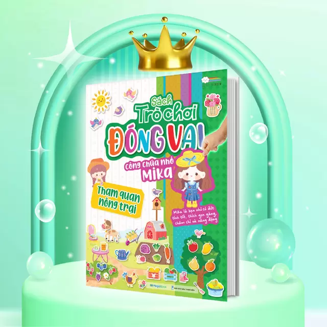 Sách trò chơi đóng vai Công chúa nhỏ Mika - Tham quan nông trại - Sách bóc dán sticker cho bé gái